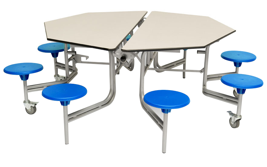 Octagonal Mobile Folding Table Seating Unit