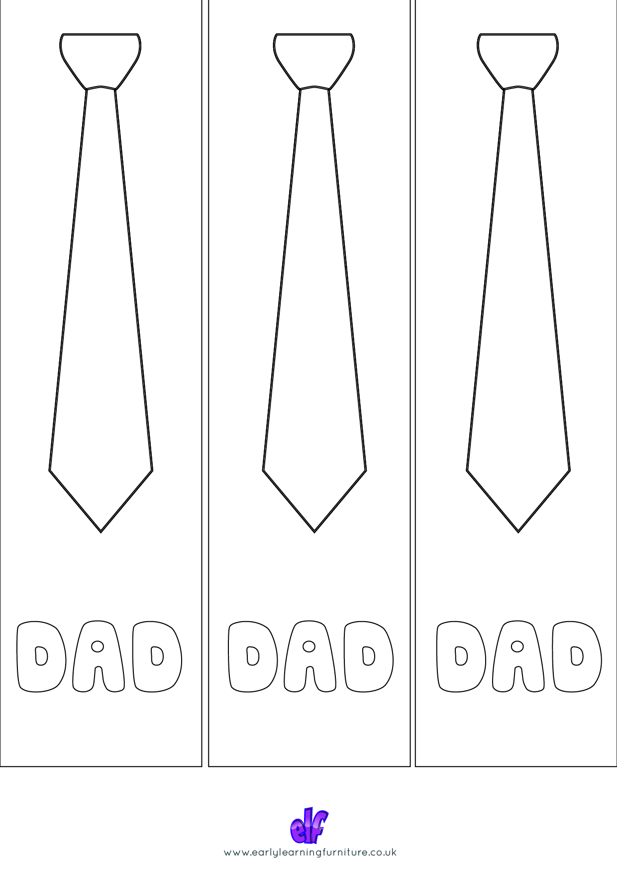 Free Teaching Resources Fathers Day- Bookmarks 2