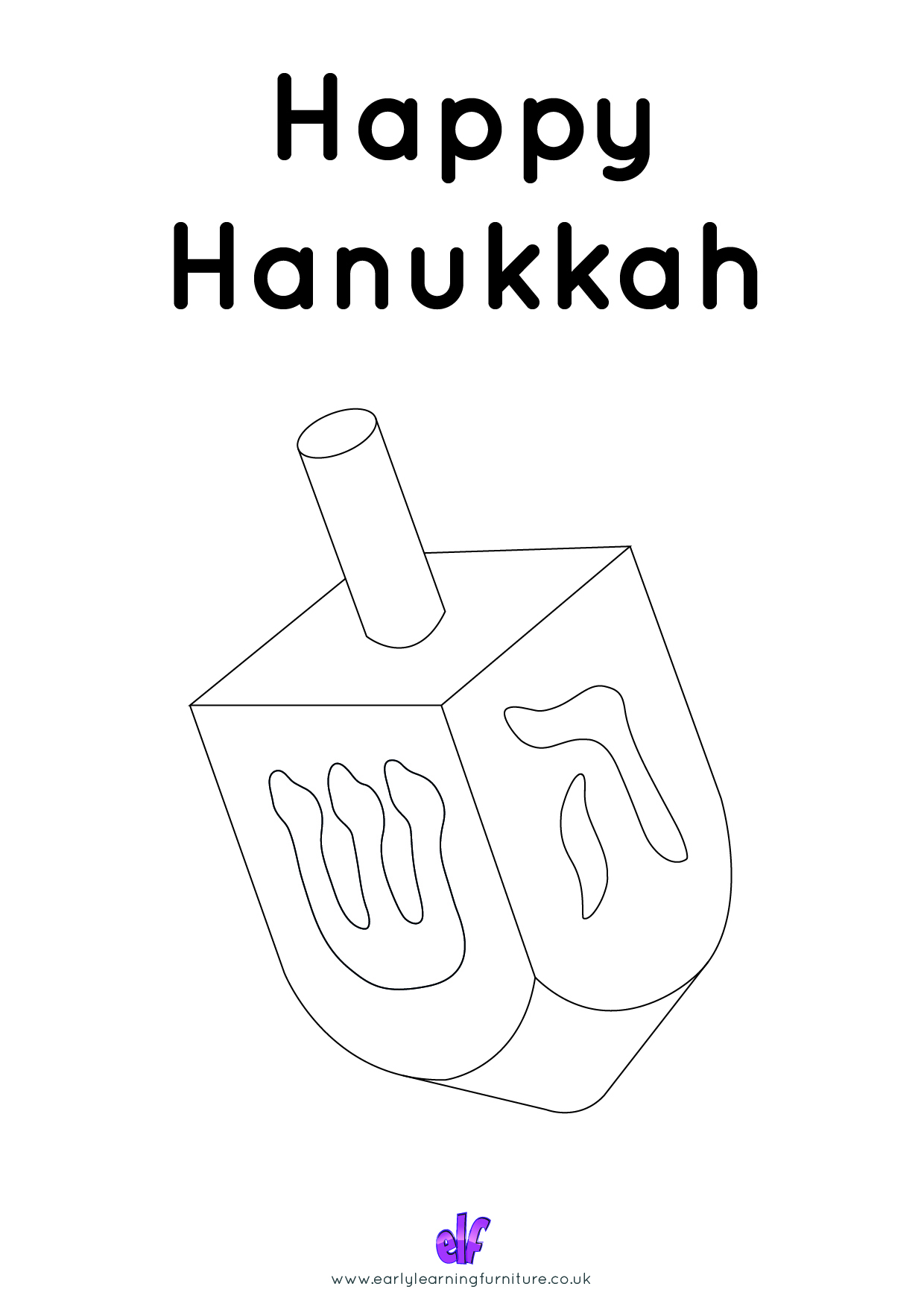 Free Teaching Resources Hanukkah- Dreidel Happy Hanukkah
