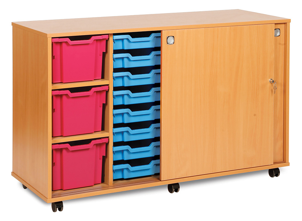 Sliding Door School Tray Storage Unit