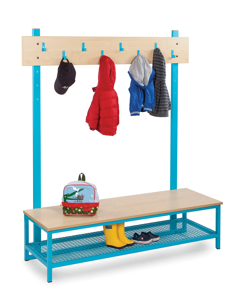 Bubblegum Cloakroom Storage Unit With Hooks and Boot Rack