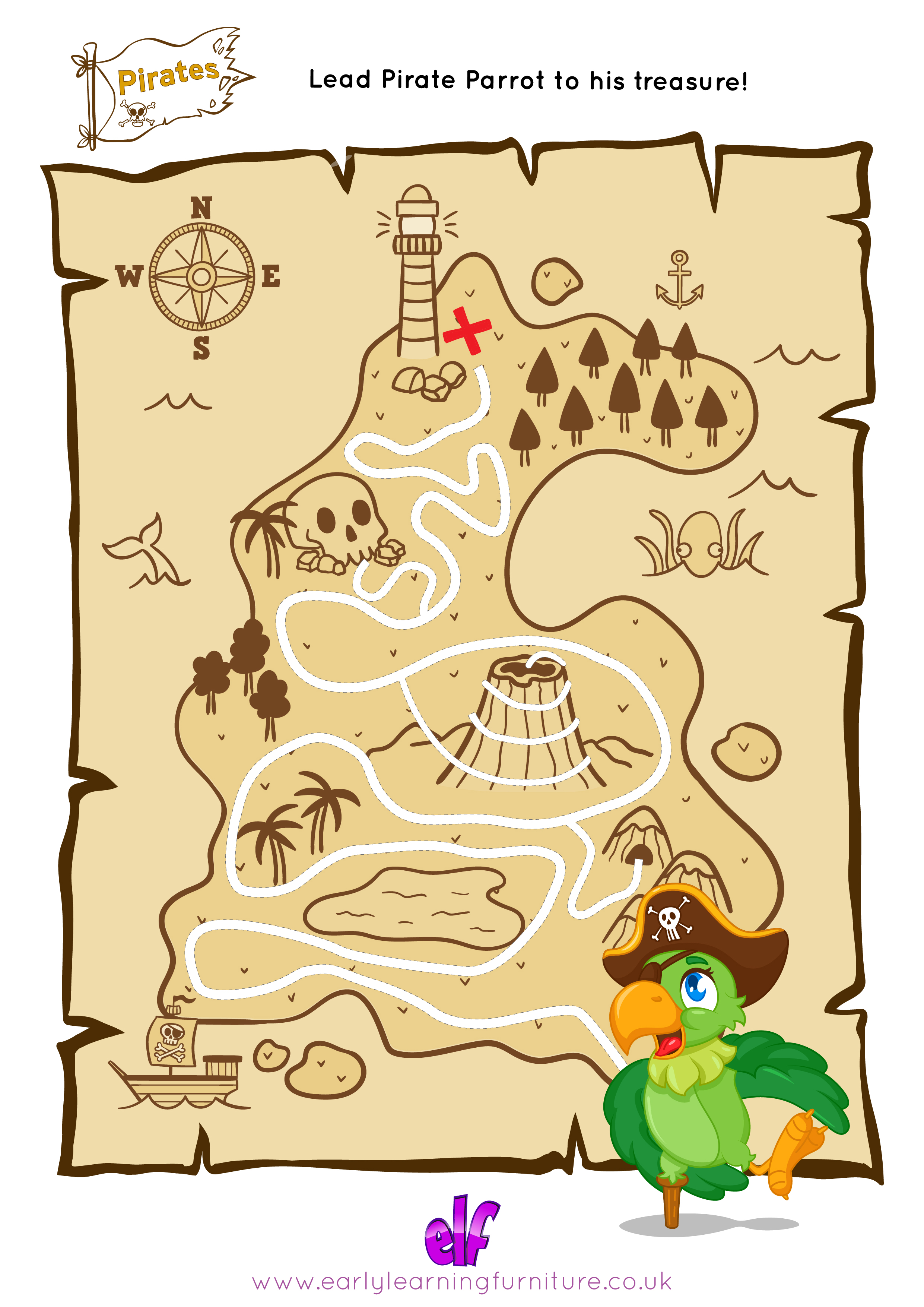 Free Teaching Resources Pirate Themed- Maze