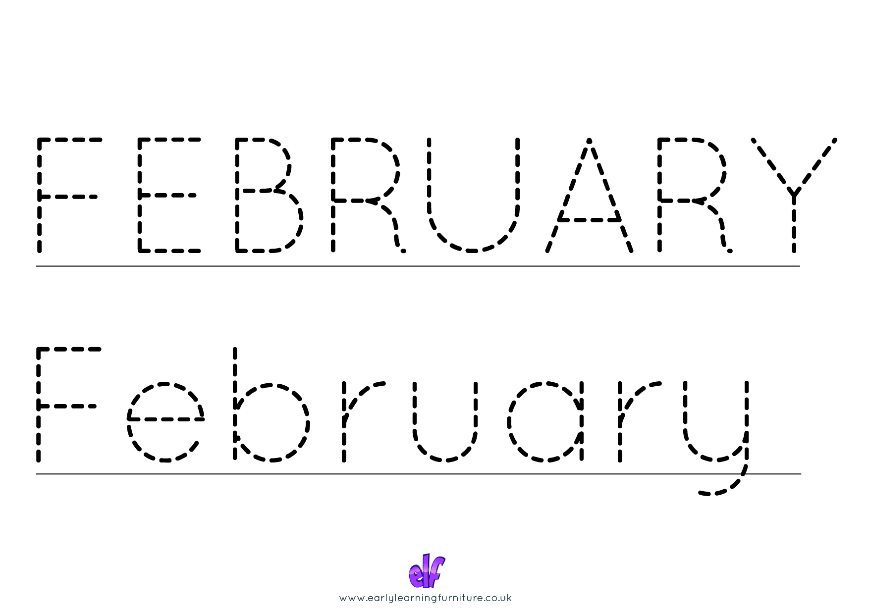 Free Teaching Resources Months Of The Year- Writing February