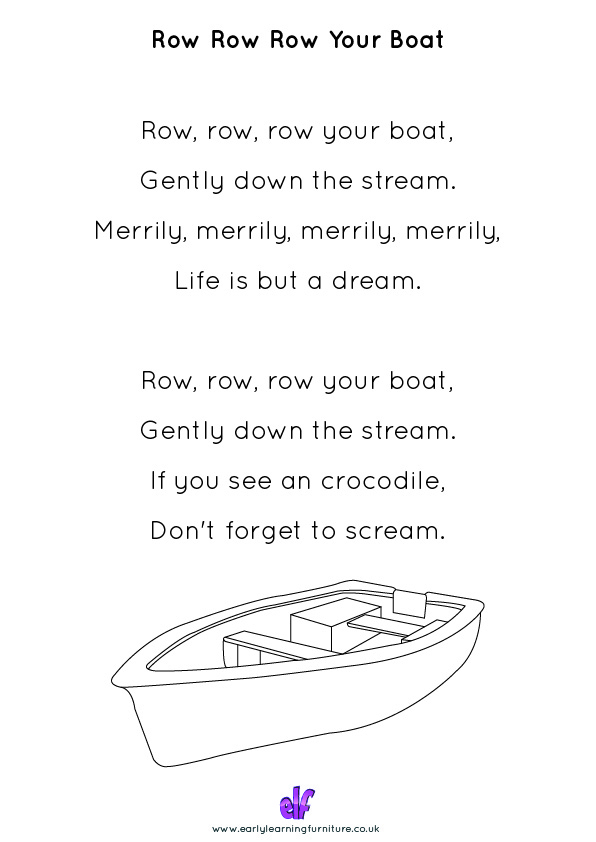 Free Teaching Resources Nursery Rhymes- Row Your Boat