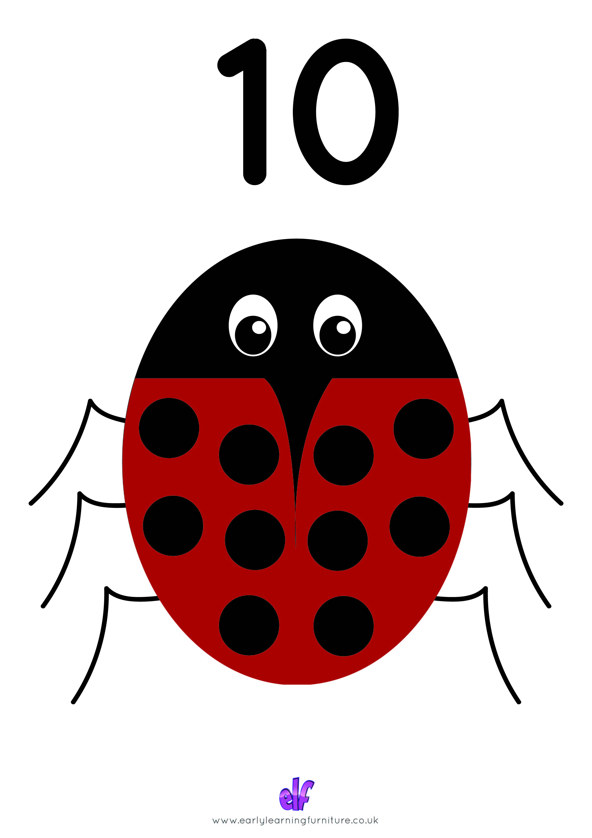 Free Teaching Resources Numbers- Bug Number 10