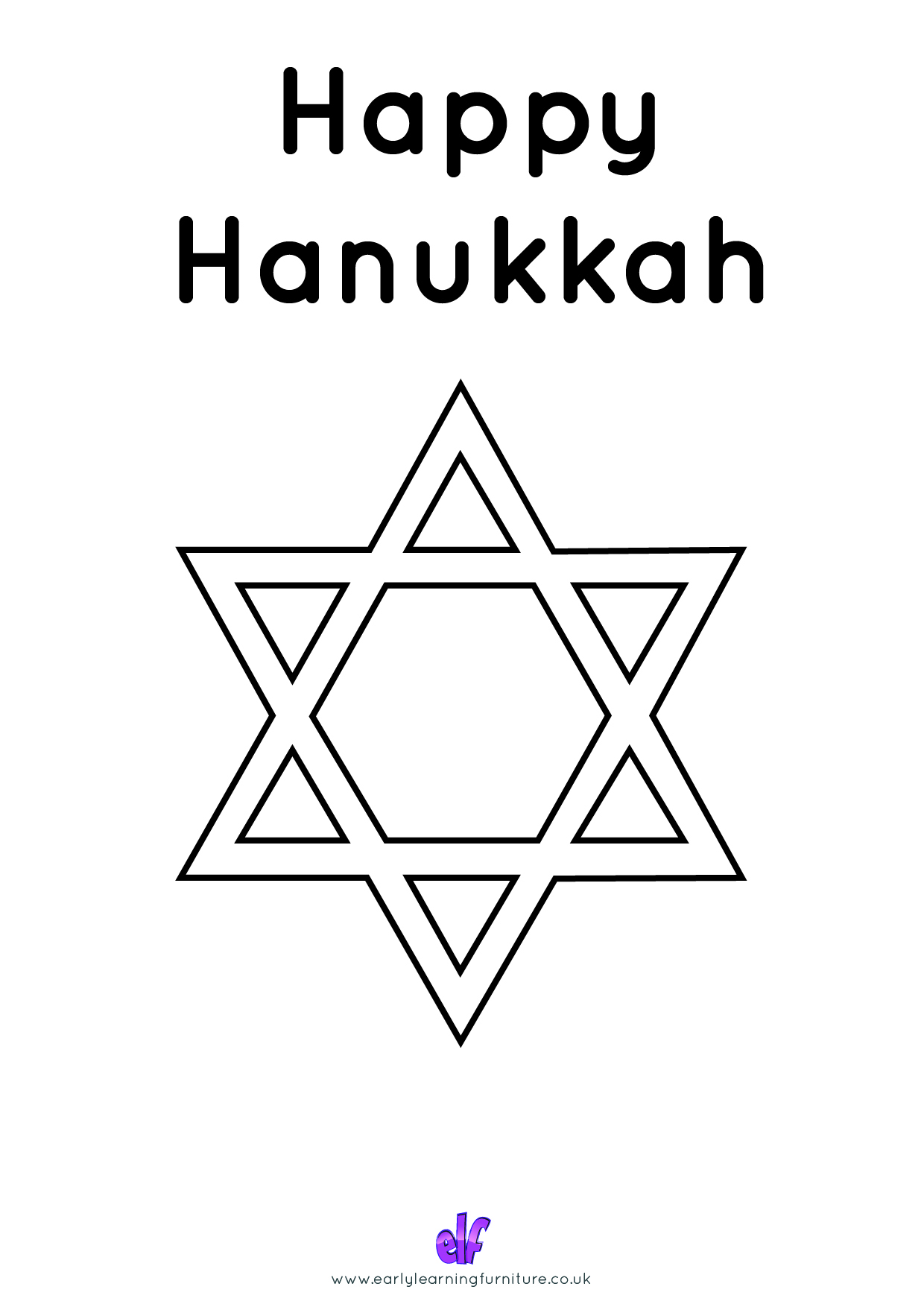 Free Teaching Resources Hanukkah- Star Of David With Writing