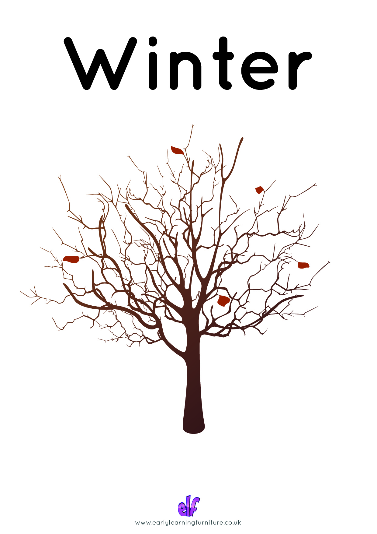 Free Teaching Resources Seasons- Winter Tree