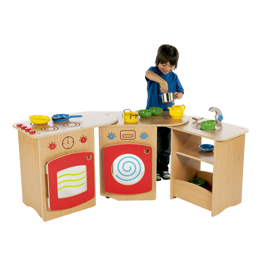 Roll Unfold Wooden Play Kitchen