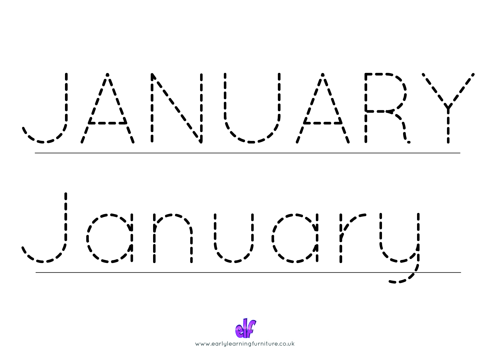 Free Teaching Resources Months Of The Year- Writing January