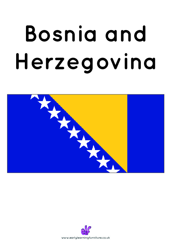 Free Teaching Resources Flags- Bosnia And Herzegovina
