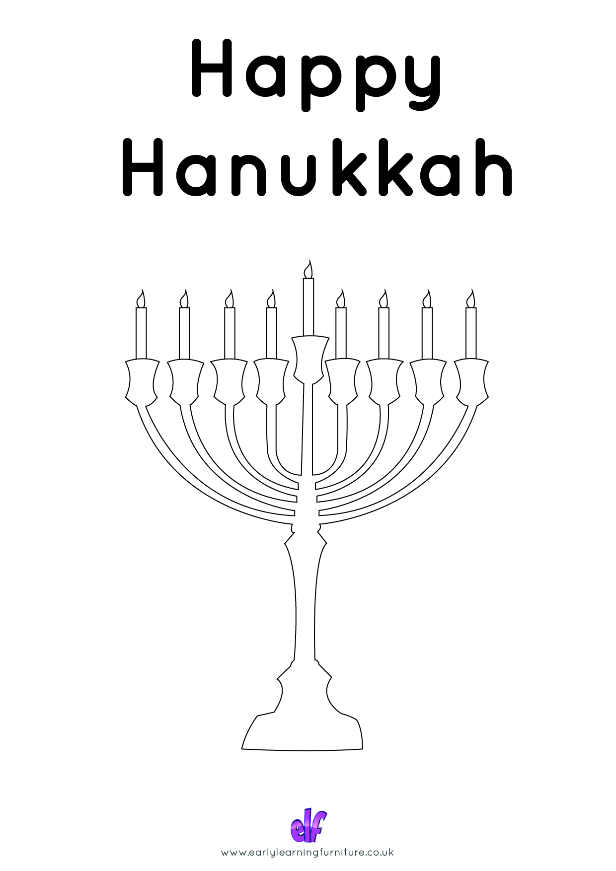 Free Teaching Resources Hanukkah- Menorah Candles With Writing