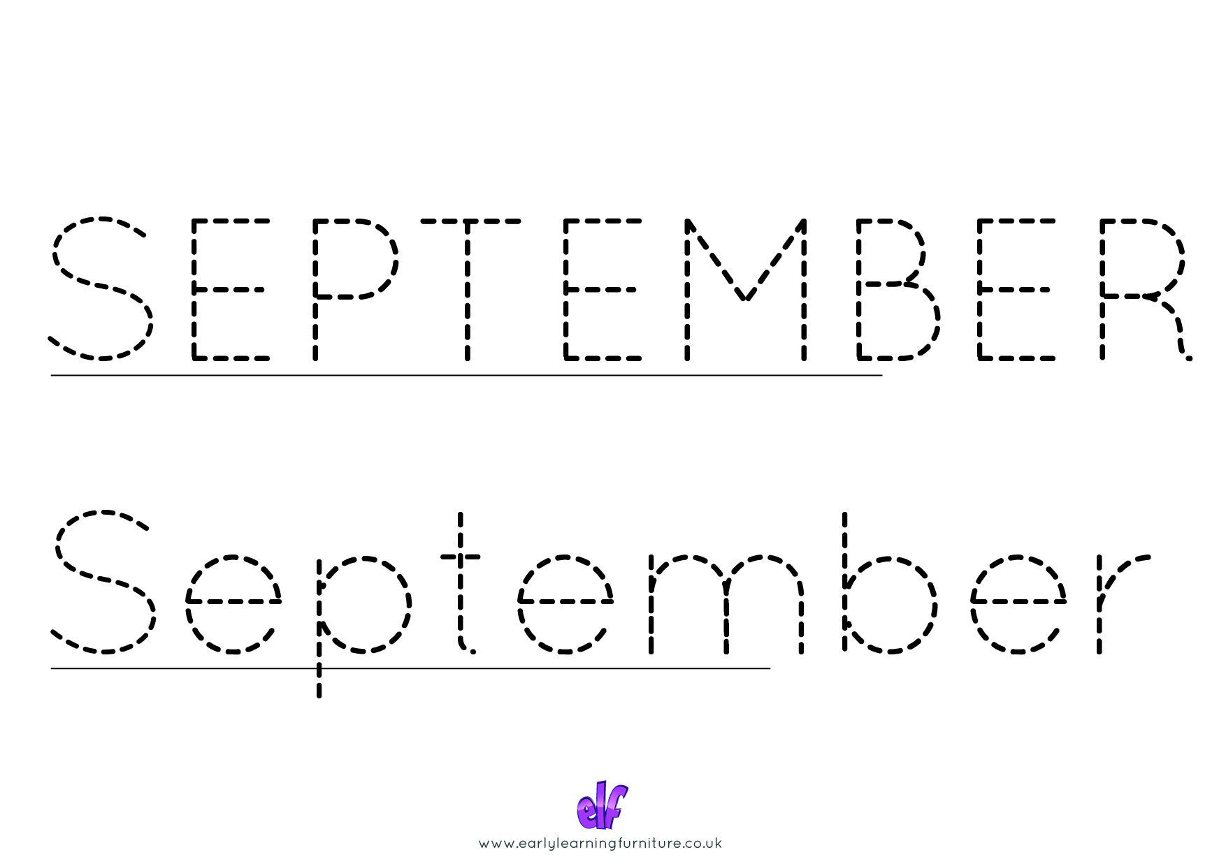 Free Teaching Resources Months Of The Year- Writing September