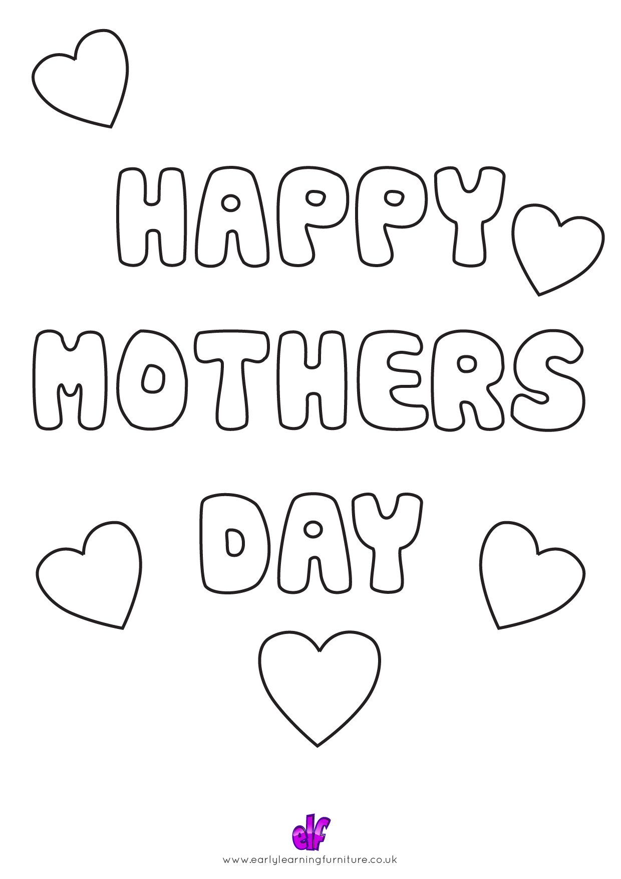 Free Teaching Resources Mothers Day- Happy Mothers Day Colour In