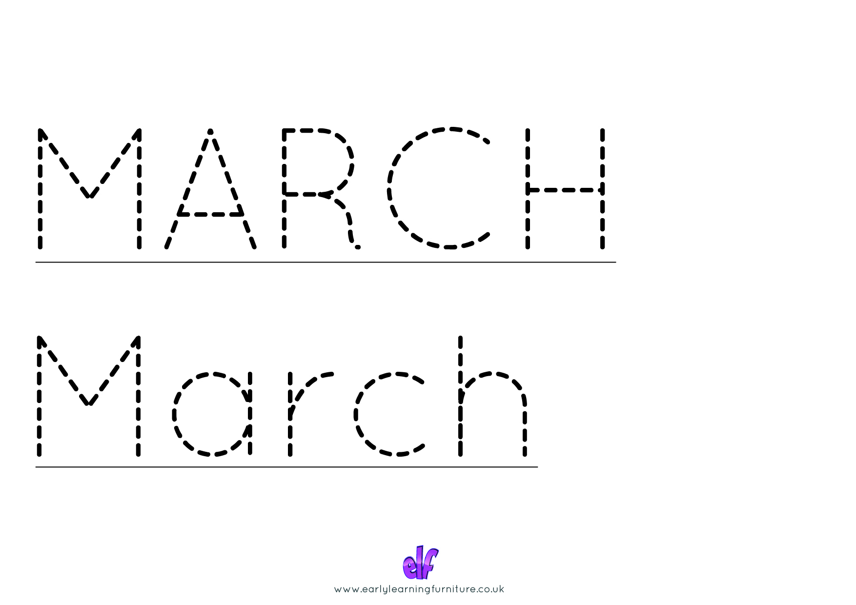 Free Teaching Resources Months Of The Year- Writing March