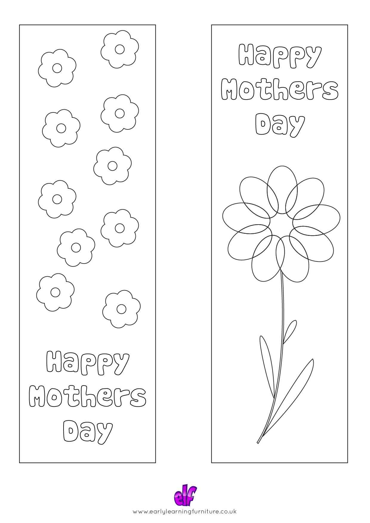 Free Teaching Resources Mothers Day- Happy Mothers Day Colour In Bookmarks