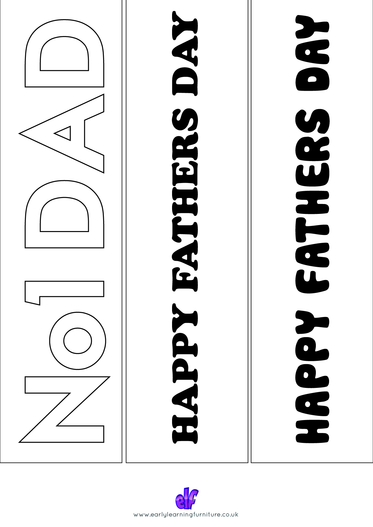 Free Teaching Resources Fathers Day- Bookmarks 