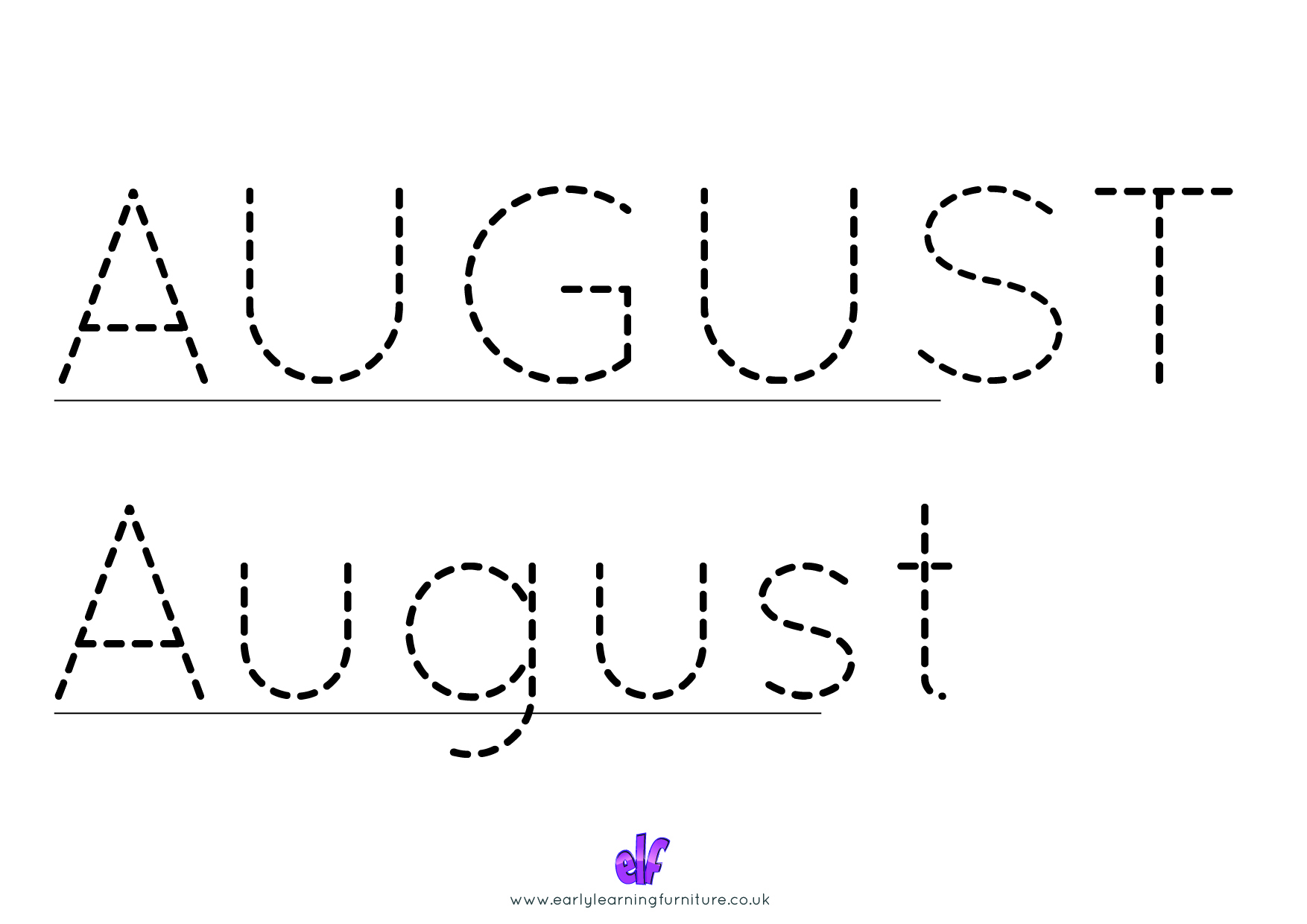 Free Teaching Resources Months Of The Year- Writing August