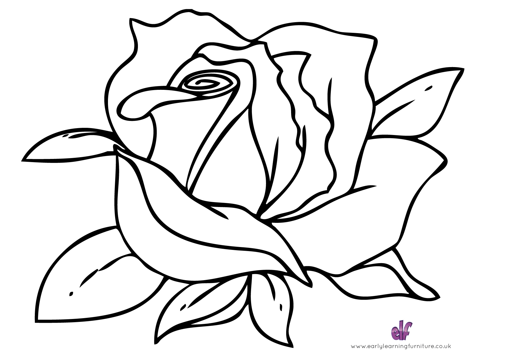 Free Teaching Resources Flowers- Rose Outline