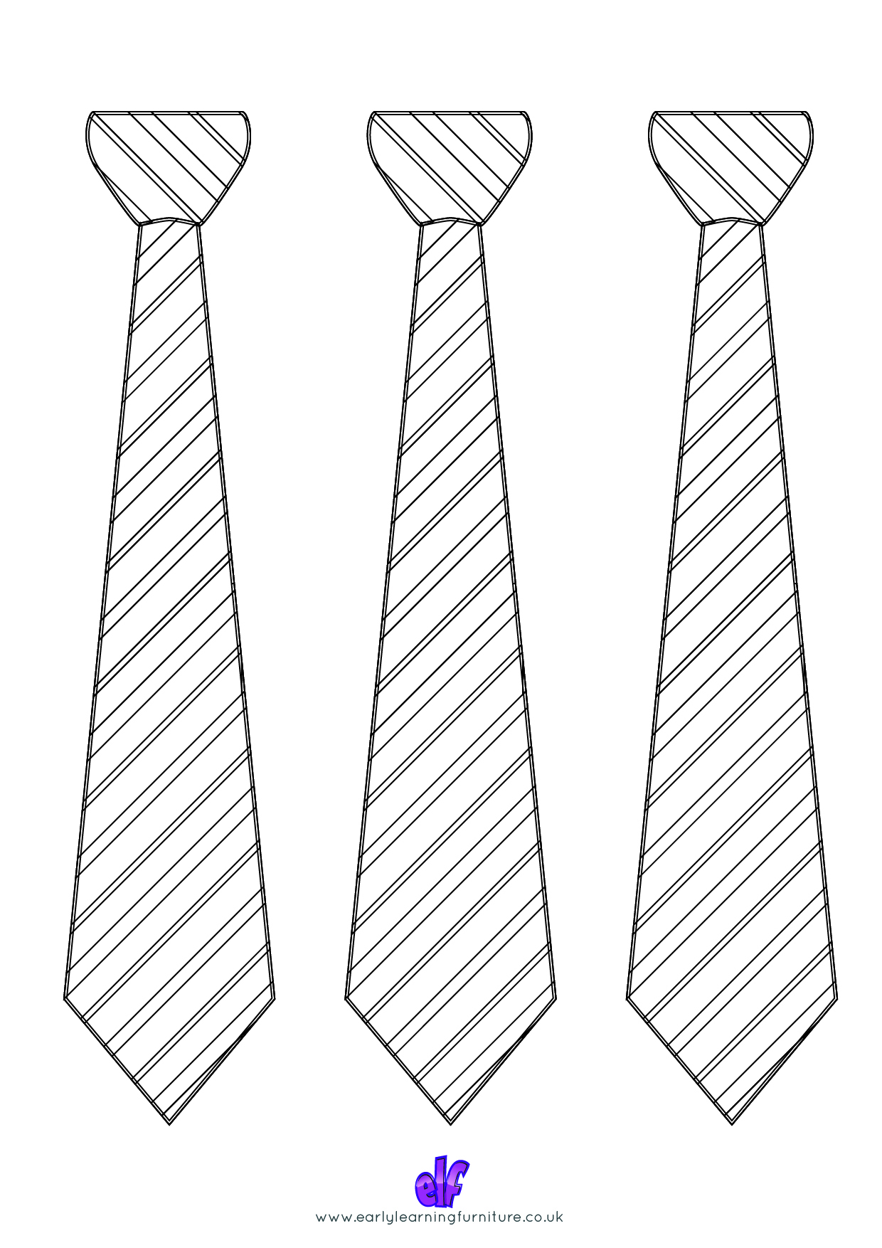 Free Teaching Resources Fathers Day- Ties Colour In