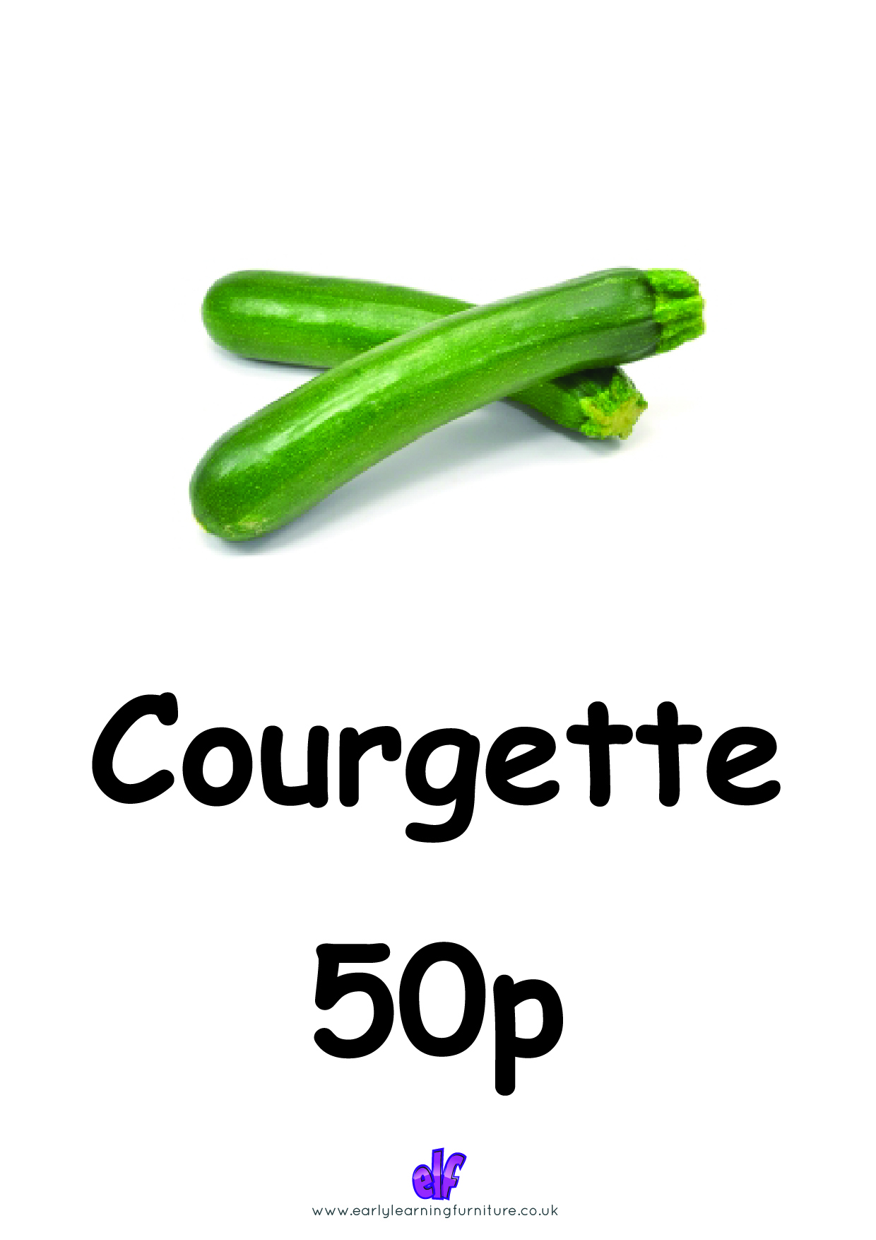 Free Teaching Resources Food- Courgette