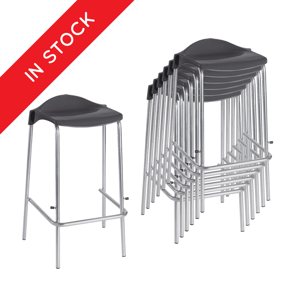 In Stock WSM Classroom Stool in Charcoal Pack of 6