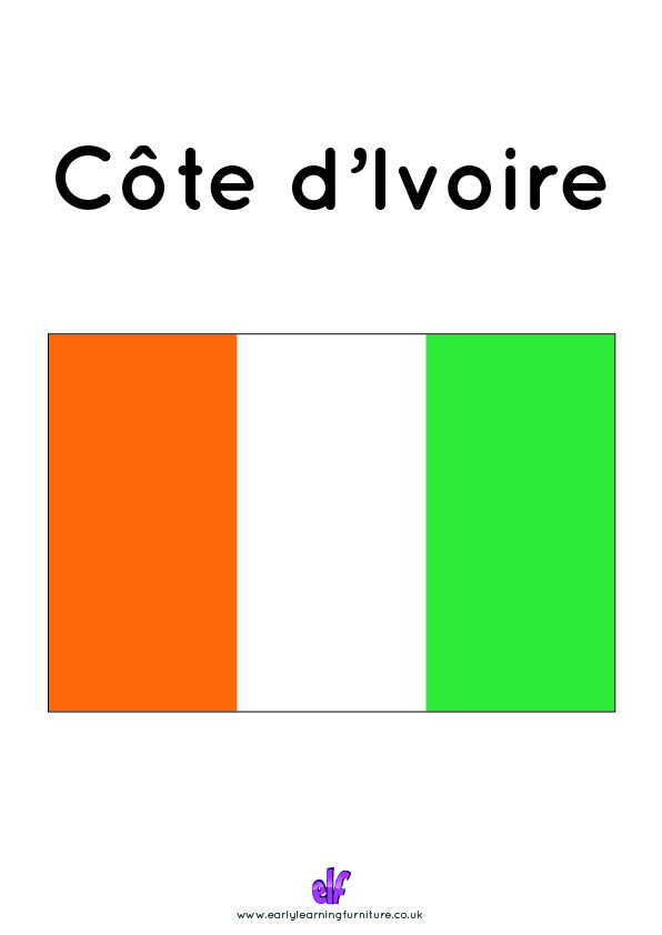 Free Teaching Resources Flags- Côte D'Ivoire