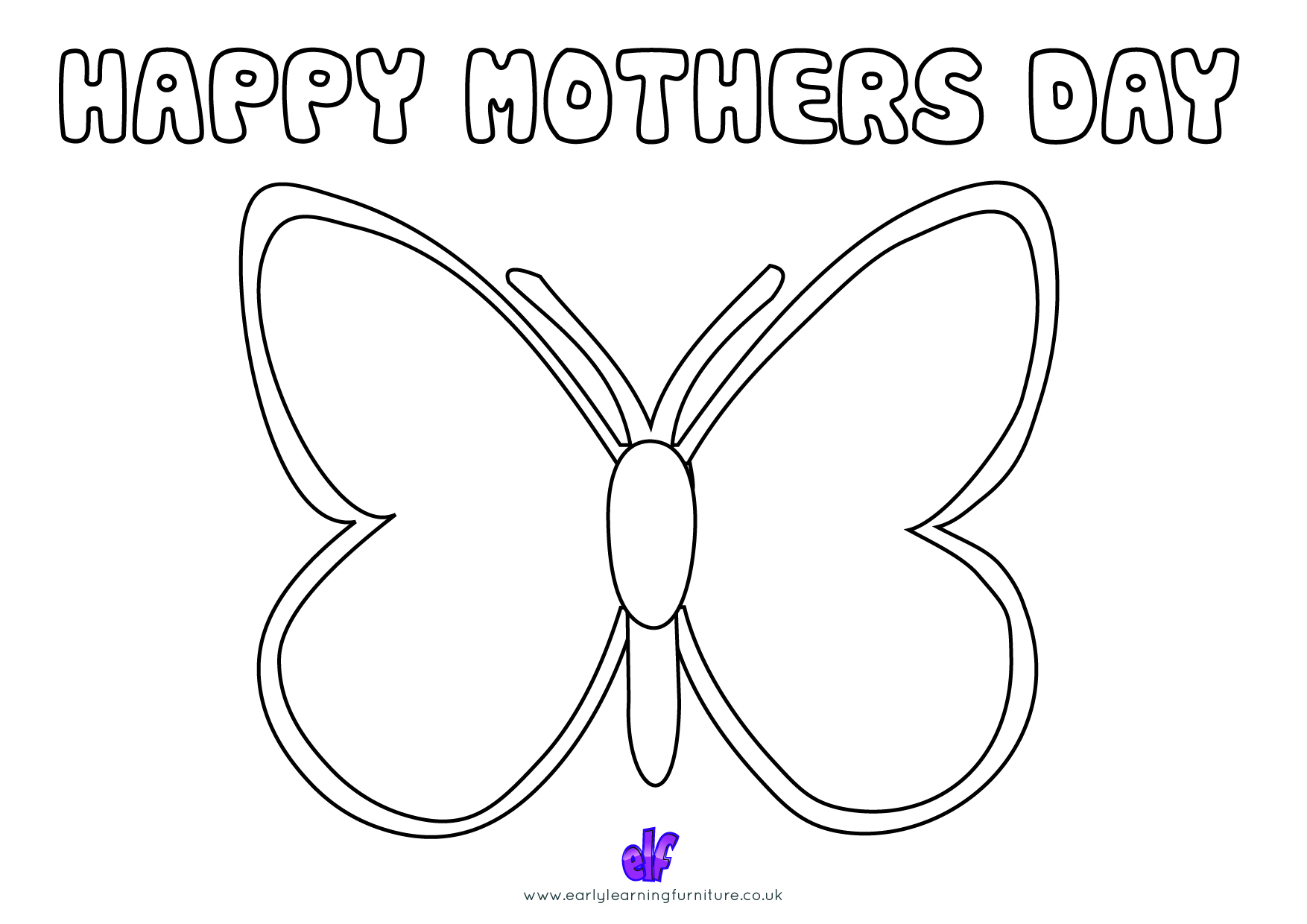 Free Teaching Resources Mothers Day- Happy Mothers Day Colour In Butterfly